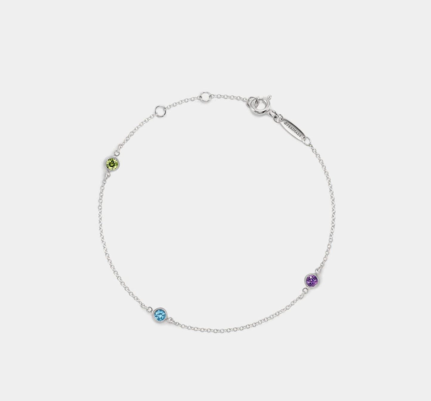 Gold Three Birthstone Stacking Bracelet