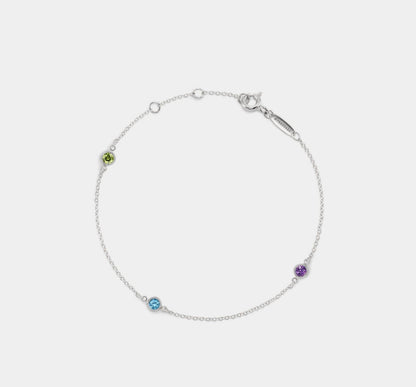 Gold Three Birthstone Stacking Bracelet