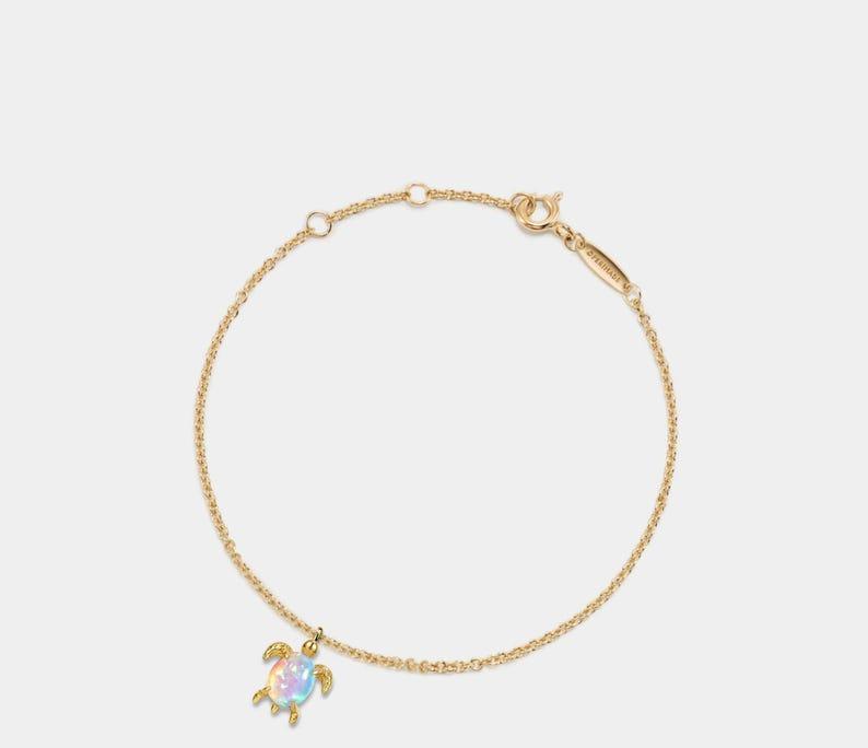 Dainty Opal Sea Turtle Bracelet