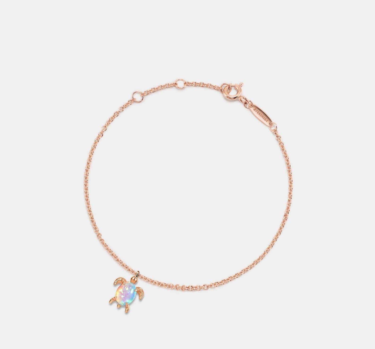 Dainty Opal Sea Turtle Bracelet