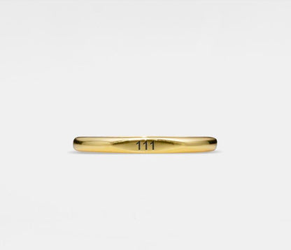 Custom Gold Angel Number Band Ring