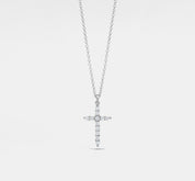 Gold Moissanite Cross Necklace for Weddings