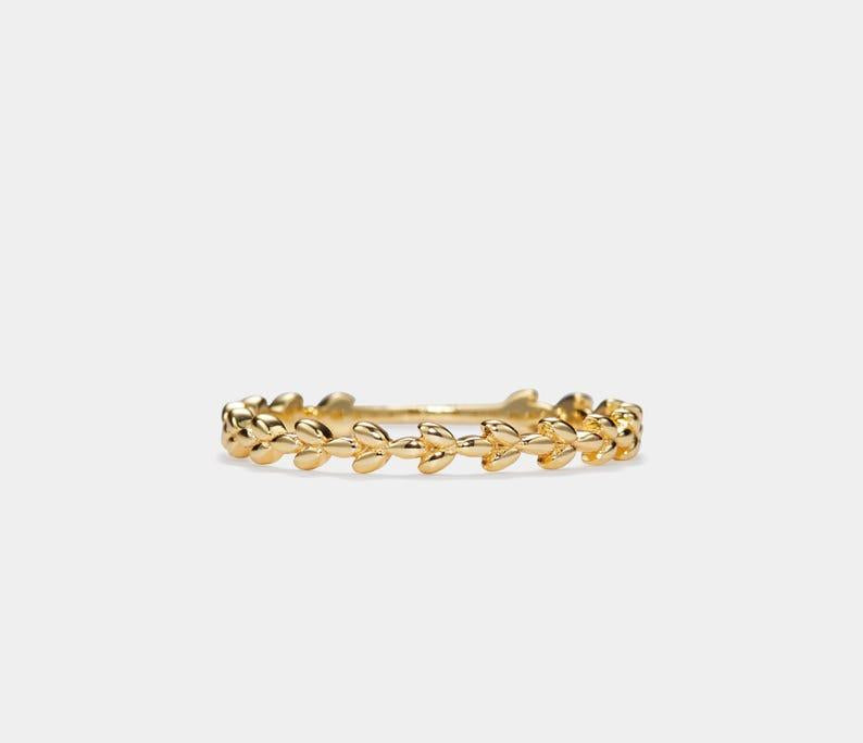 Gold Leaf Stacking Band Ring