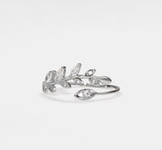 Olive Leaf Bypass Ring in Sterling Silver