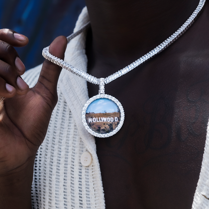 Customized 3D Photo Pendant in Silver