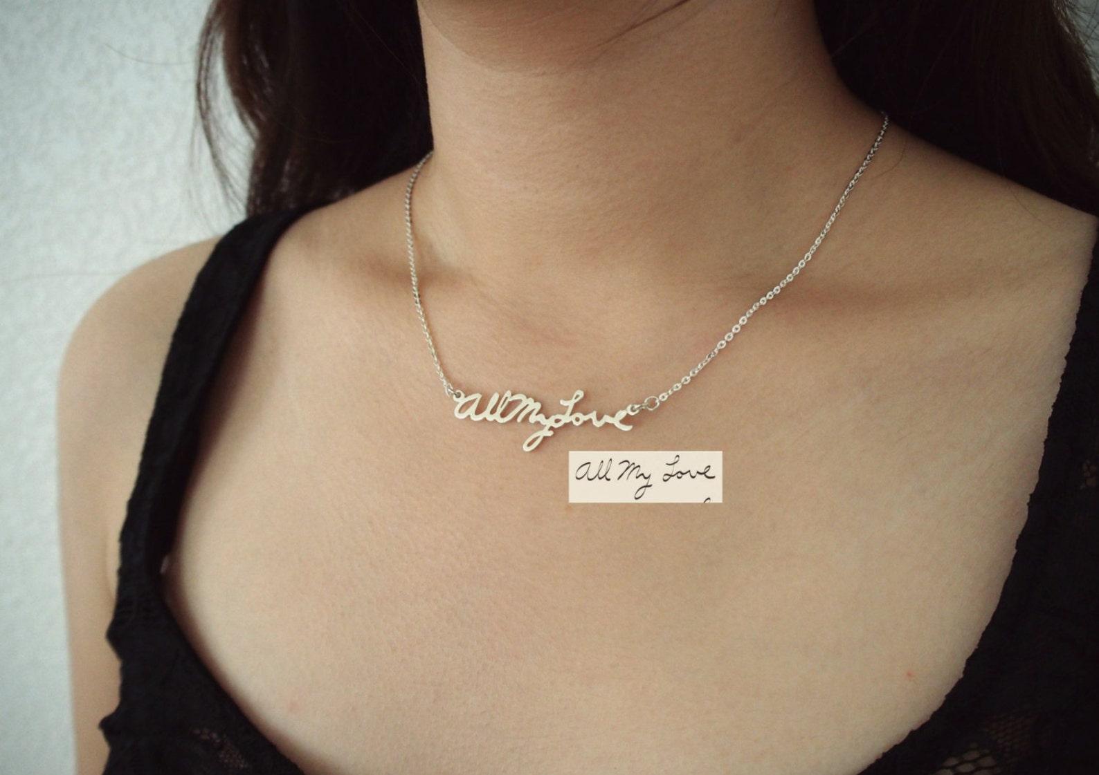 Personalized Handwriting Necklace in Sterling Silver