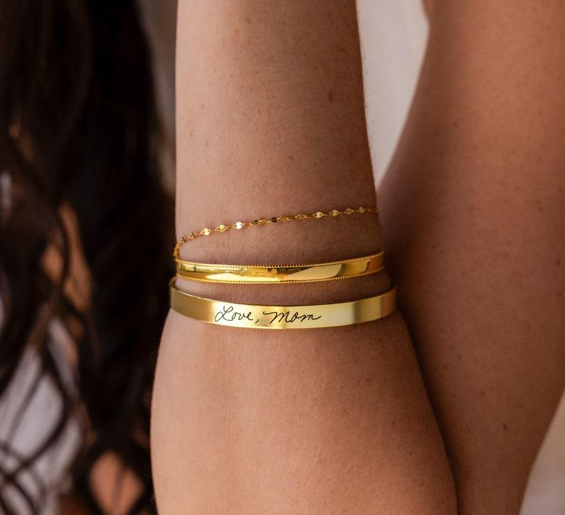 Personalized Handwriting Cuff Bracelet