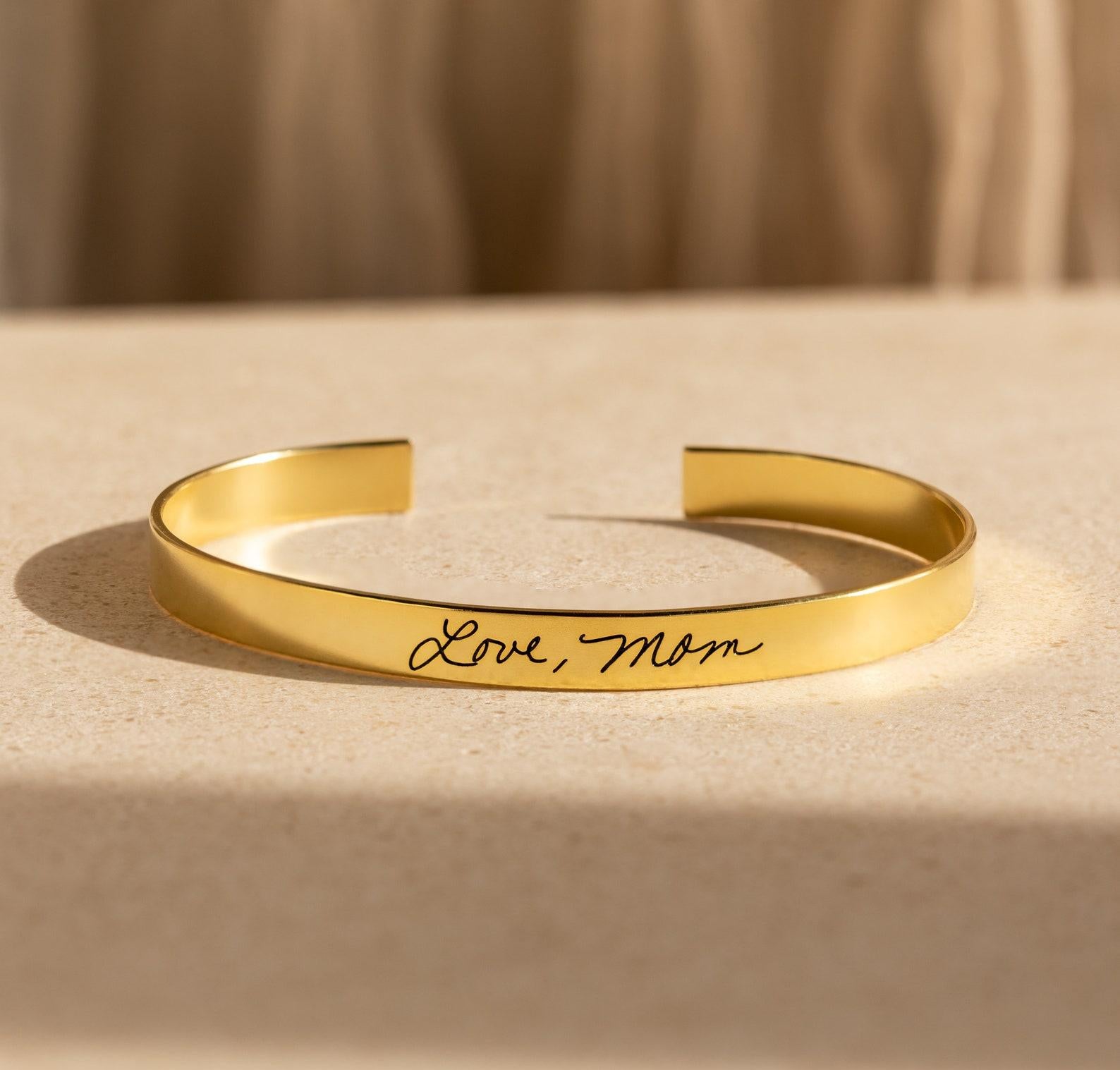 Personalized Handwriting Cuff Bracelet