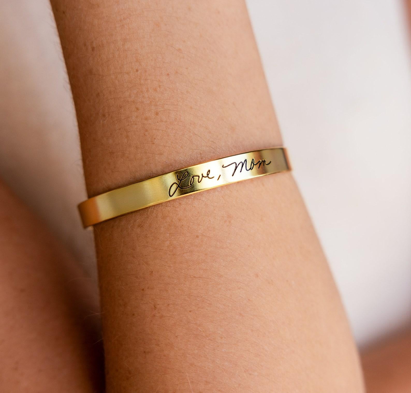 Personalized Handwriting Cuff Bracelet