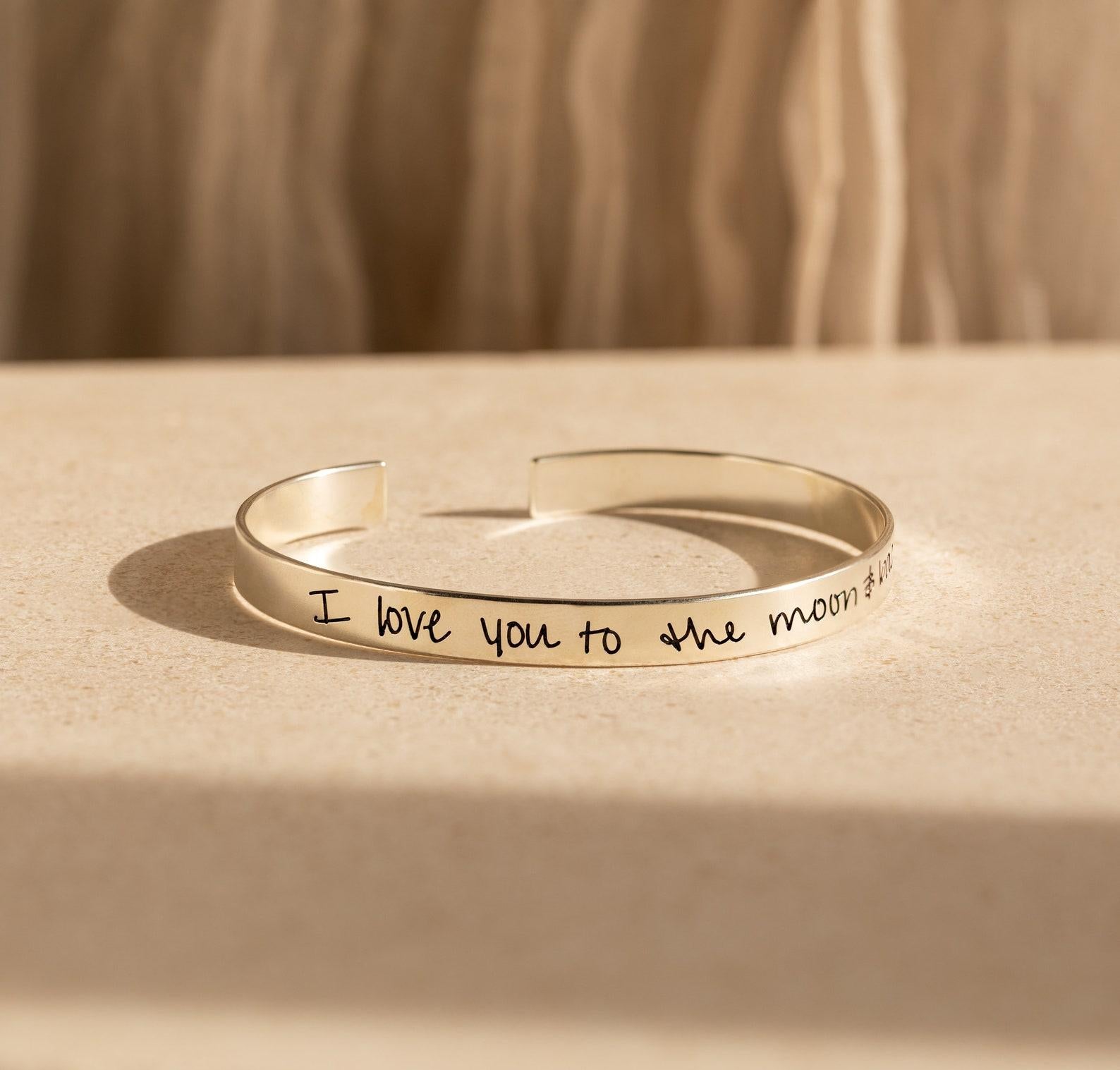 Personalized Handwriting Cuff Bracelet