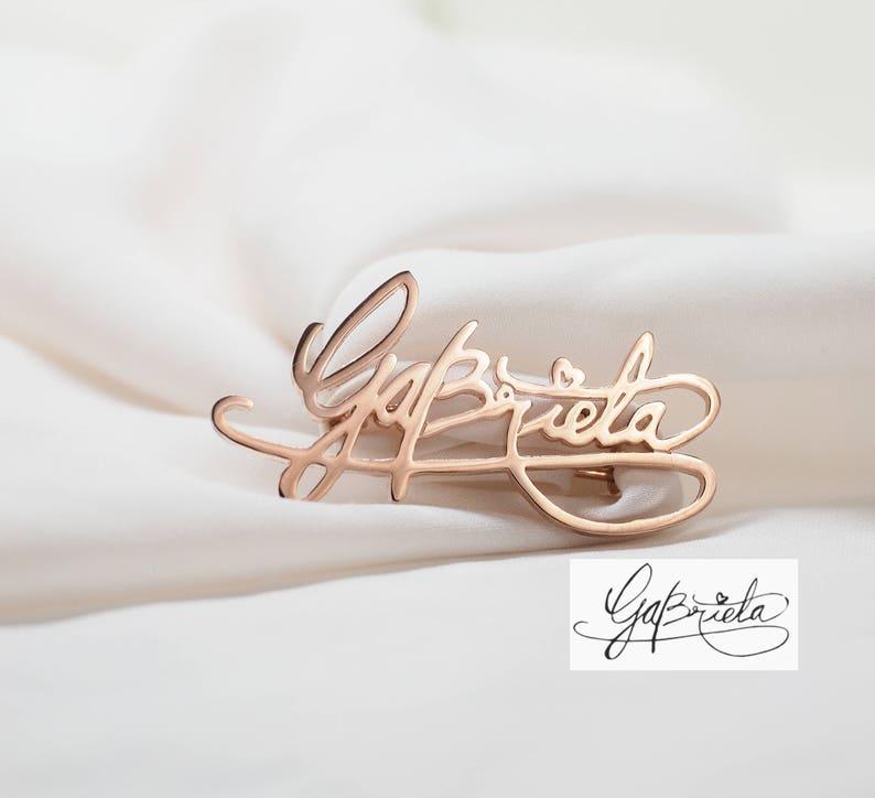 Personalized Handwriting Brooch Keepsake Jewelry