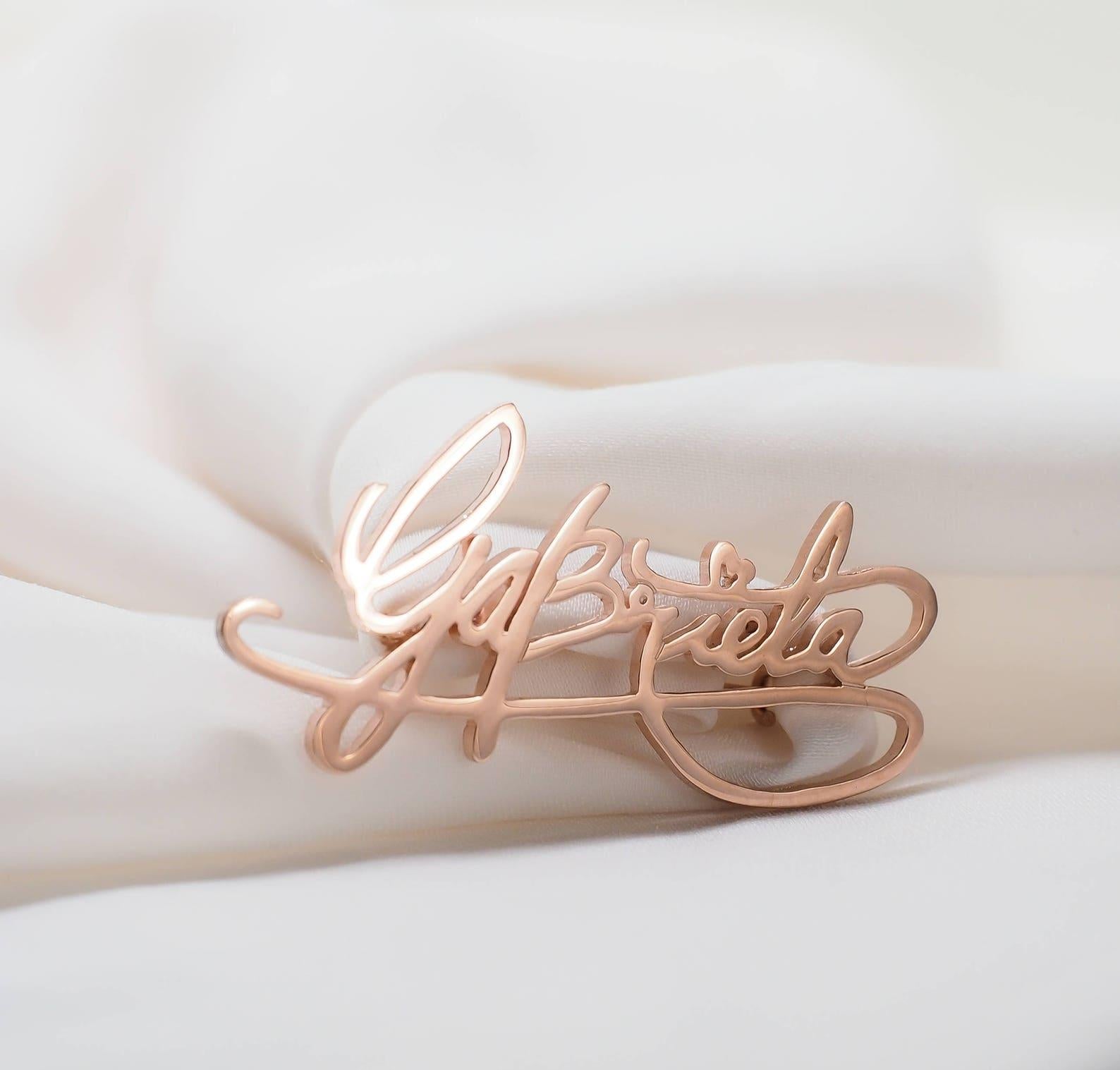 Personalized Handwriting Brooch Keepsake Jewelry