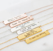 Personalized Handwriting Bar Necklace