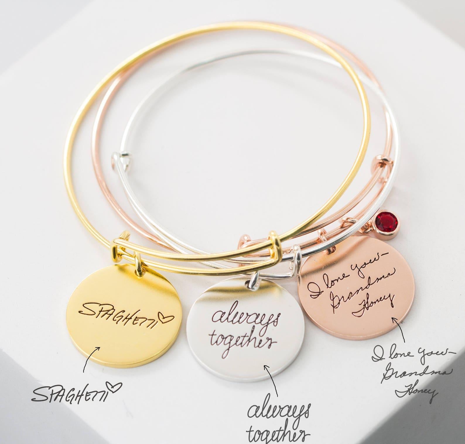 Personalized Handwriting Engraved Bracelet