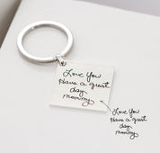 Engraved Handwriting Quote Keychain