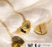 Engraved Baby Footprint Necklace Gift