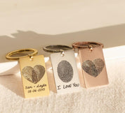 Personalized Fingerprint Handwriting Keychain