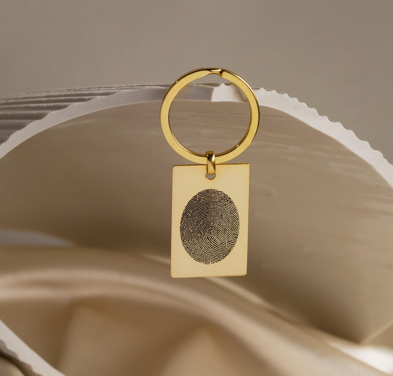 Personalized Fingerprint Handwriting Keychain