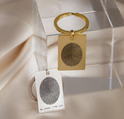 Personalized Fingerprint Handwriting Keychain