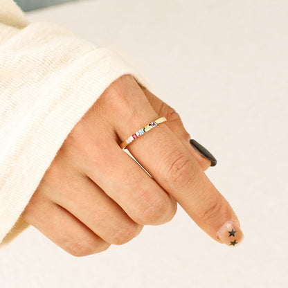 Personalized Birthstone Band Ring