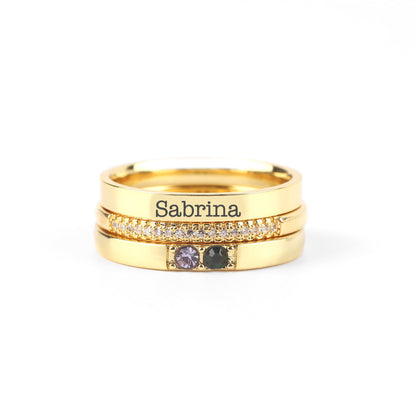 Custom Birthstone Stacking Rings