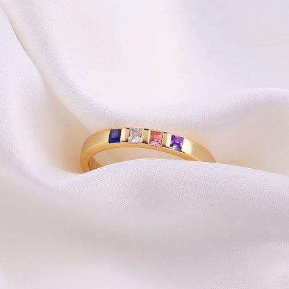 Personalized Birthstone Band Ring