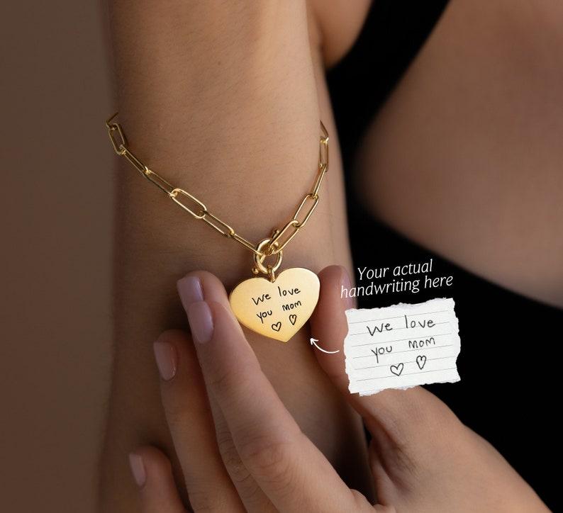 Handwriting Charm Bracelet in Sterling Silver