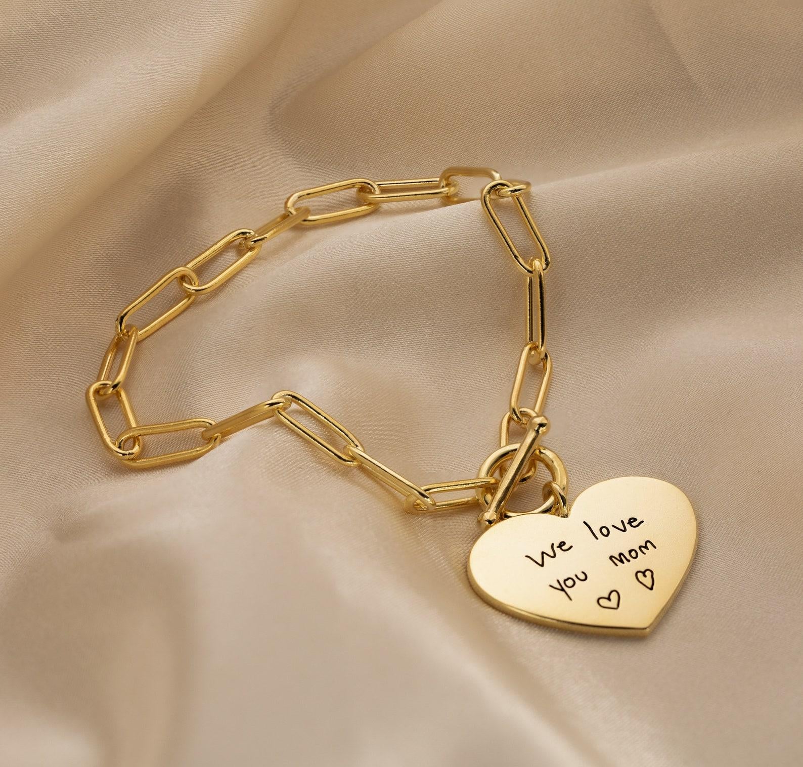 Handwriting Charm Bracelet in Sterling Silver