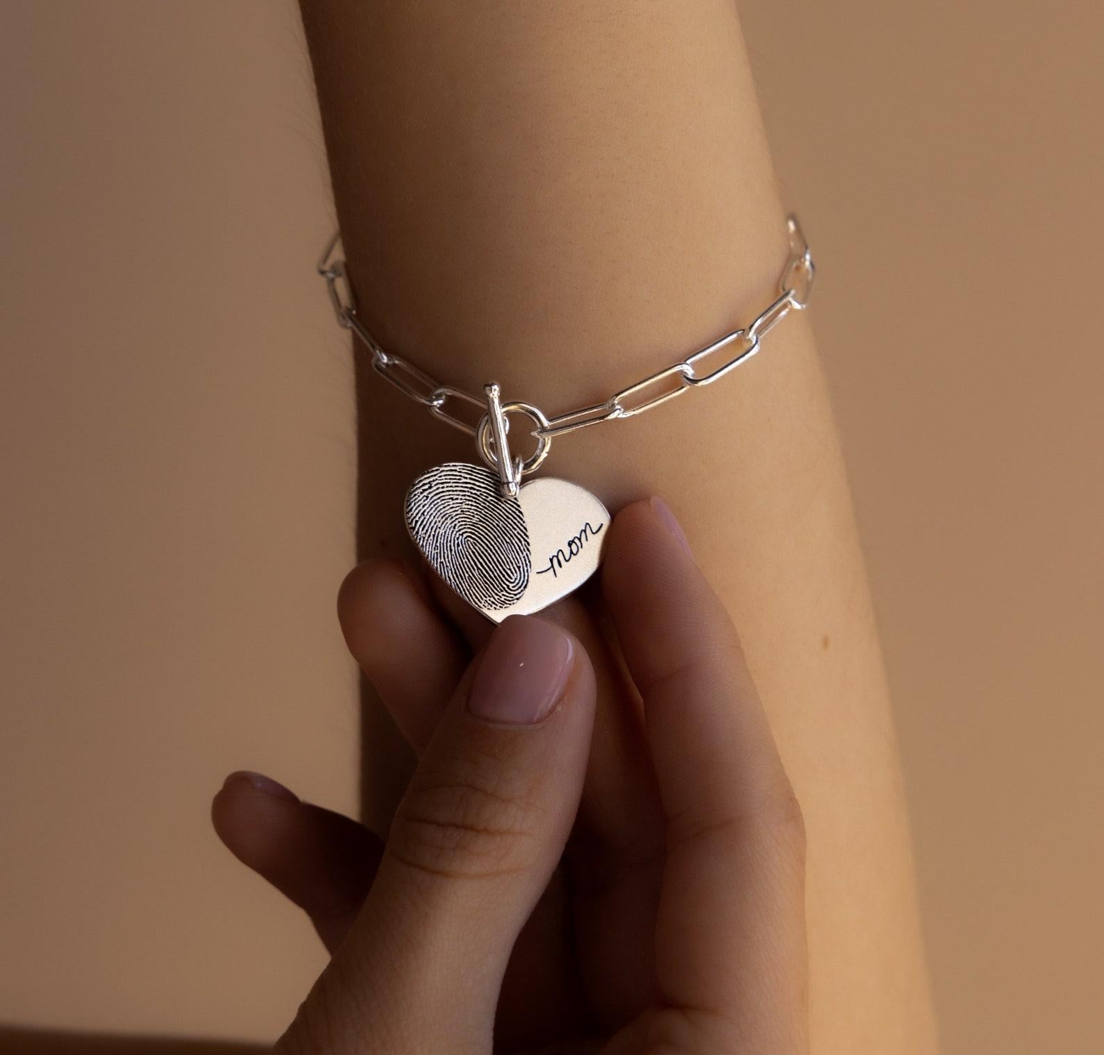 Handwriting Charm Bracelet in Sterling Silver