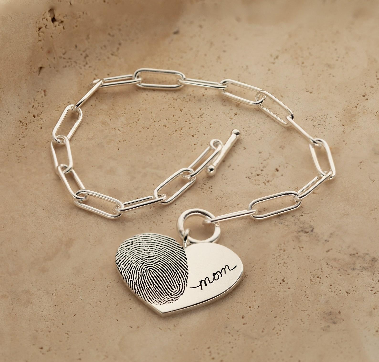 Handwriting Charm Bracelet in Sterling Silver