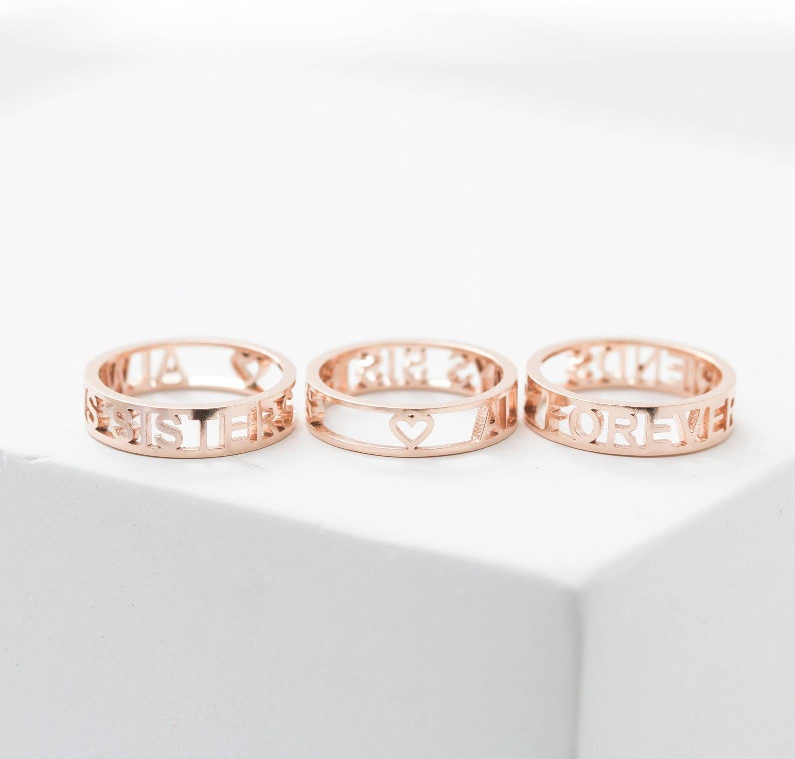 Personalized GPS Coordinates Stacking Ring