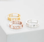 Personalized GPS Coordinates Stacking Ring