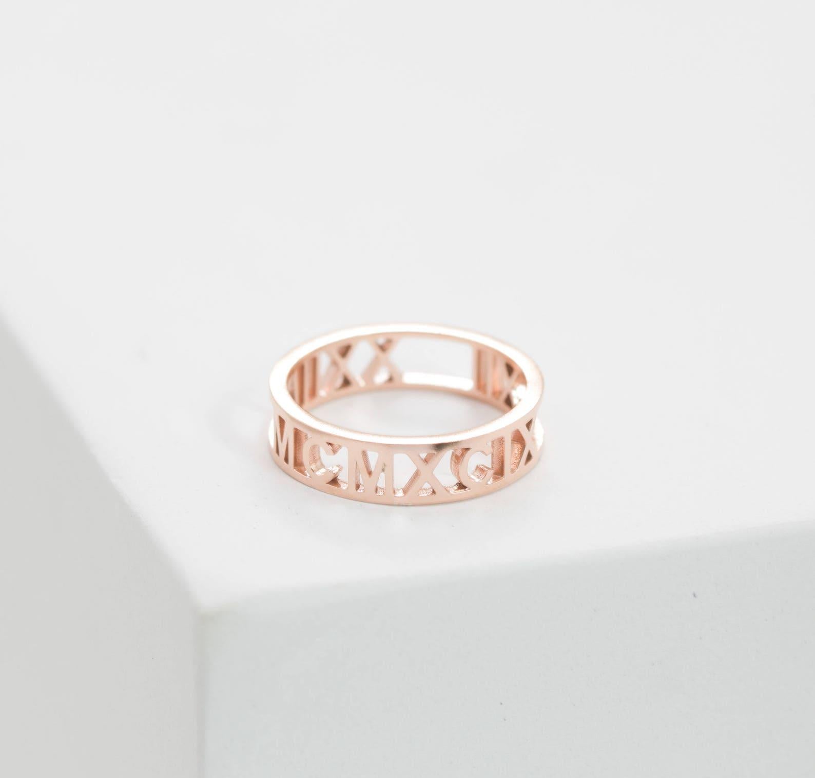 Personalized GPS Coordinates Stacking Ring