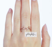 Personalized Handwriting Sterling Silver Ring