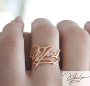 Personalized Handwriting Sterling Silver Ring