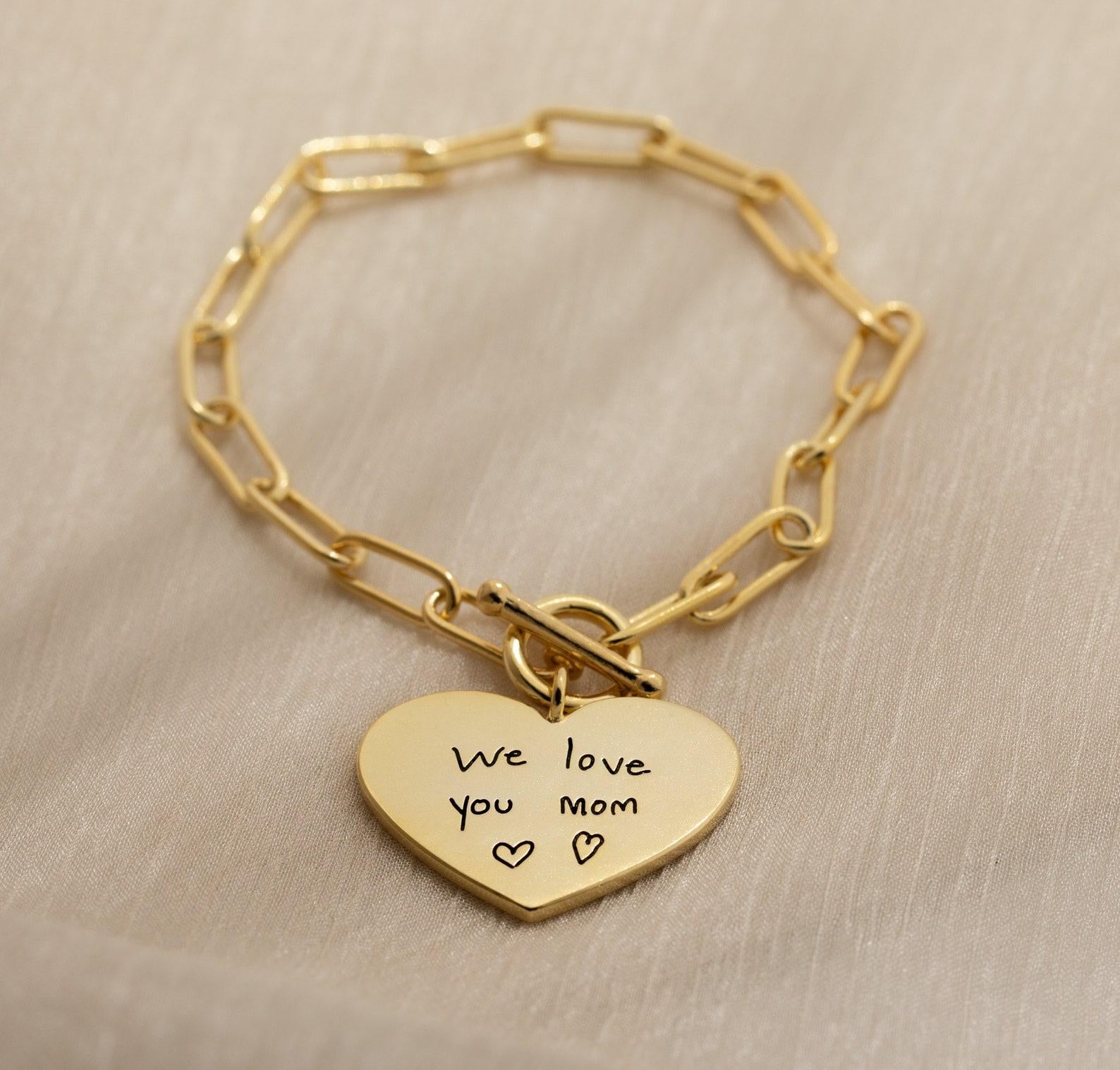 Personalized Handwriting Charm Bracelet