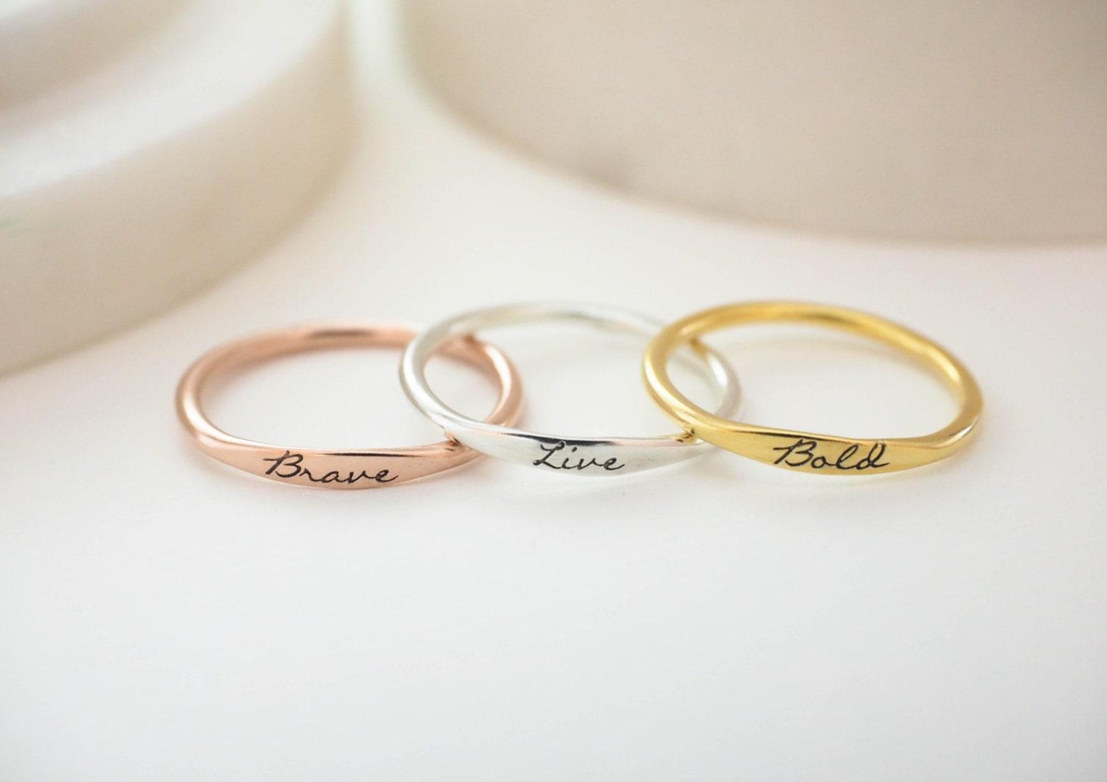 Personalized Delicate Name Stacking Ring