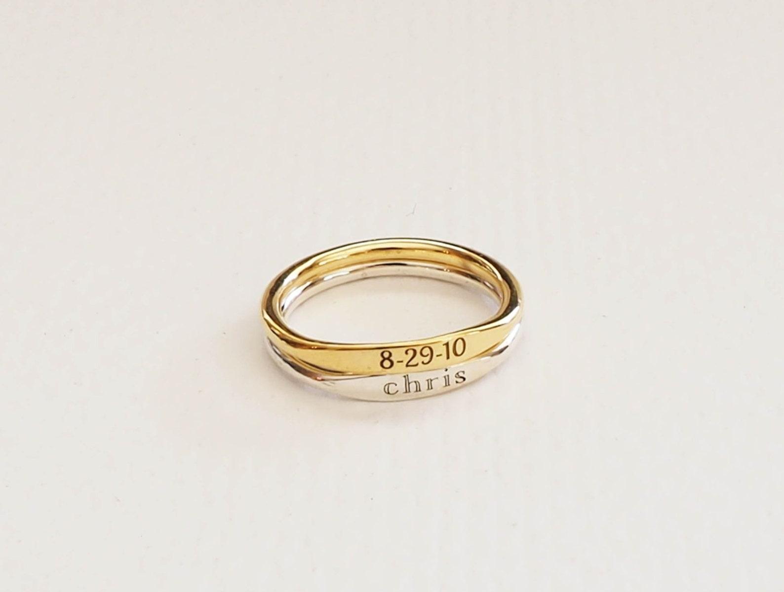 Personalized Delicate Name Stacking Ring