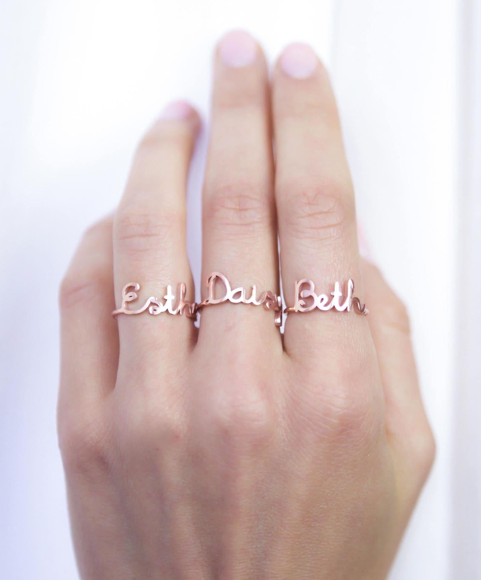 Personalized Children Name Ring in Sterling Silver