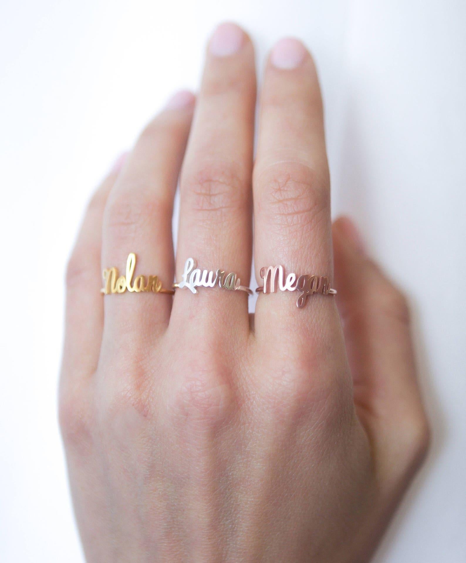 Personalized Children Name Ring in Sterling Silver