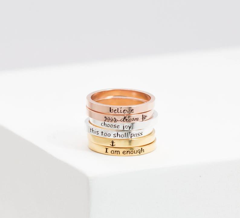 Personalized Mixed Metal Stacking Ring