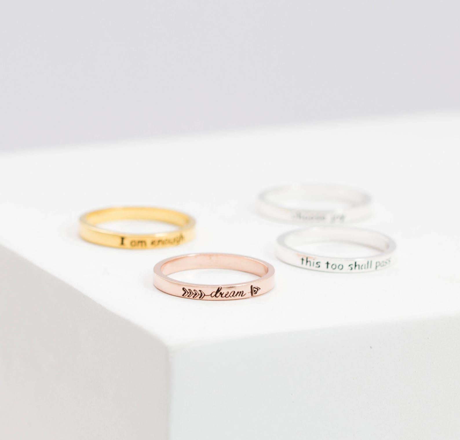 Personalized Mixed Metal Stacking Ring