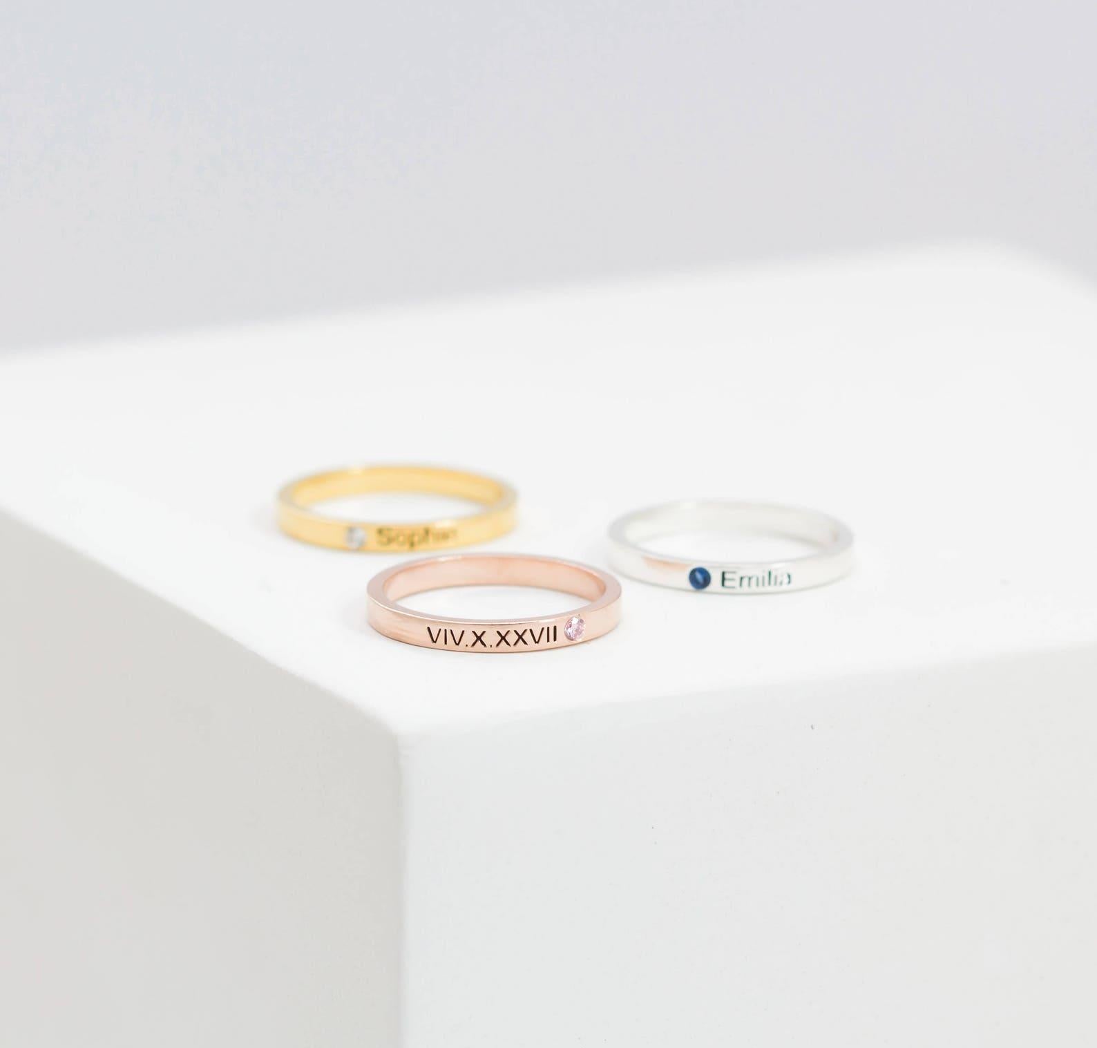 Personalized Mixed Metal Stacking Ring