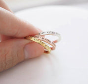 Personalized Mixed Metal Stacking Ring