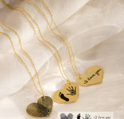 Custom Handwriting Heart Charm Necklace