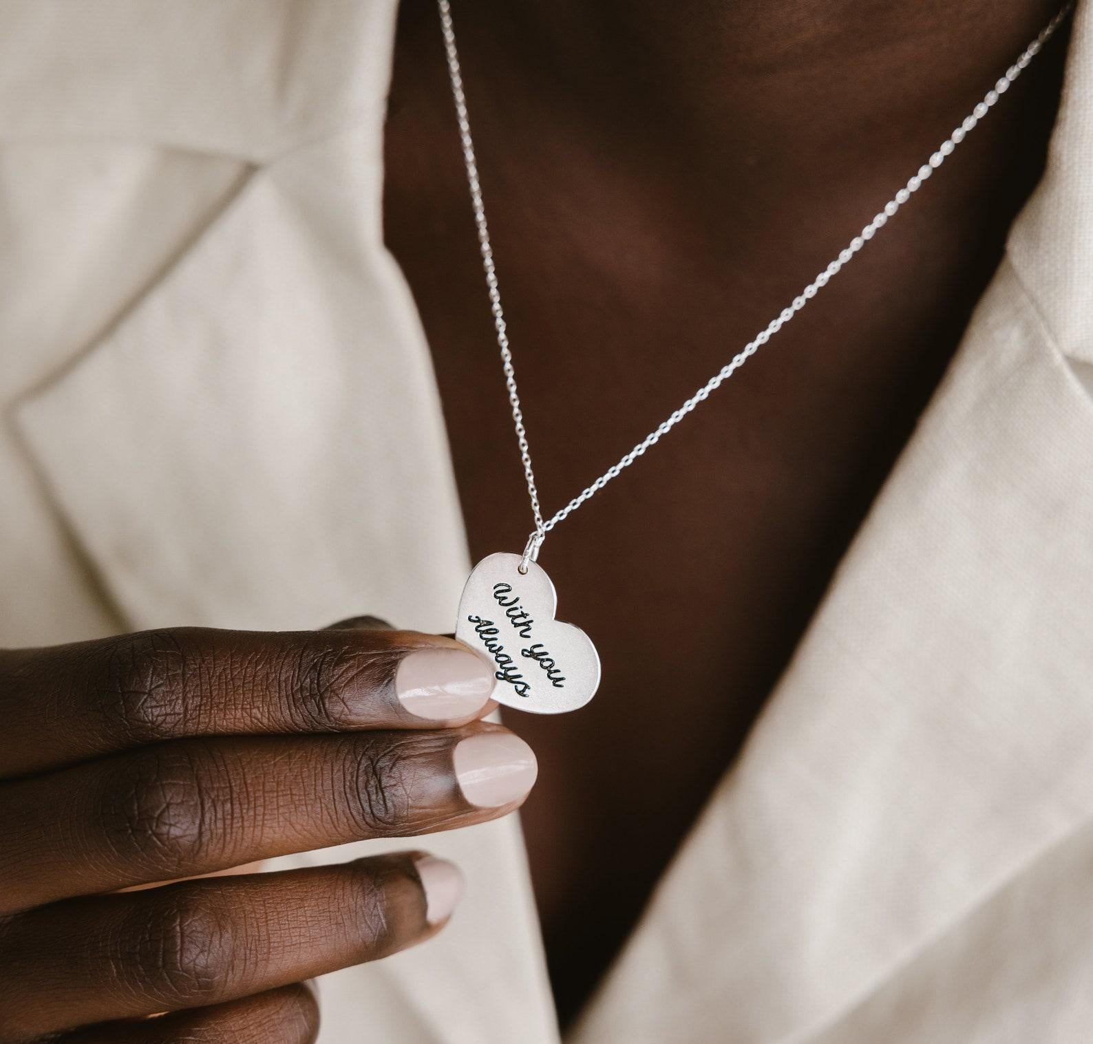 Personalized Handwriting Heart Necklace