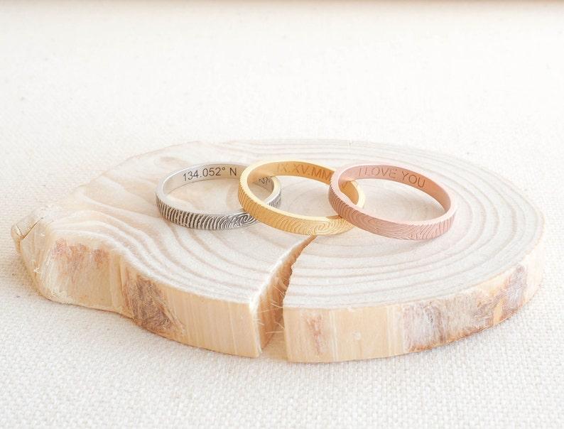 Skinny Fingerprint Ring for Mothers