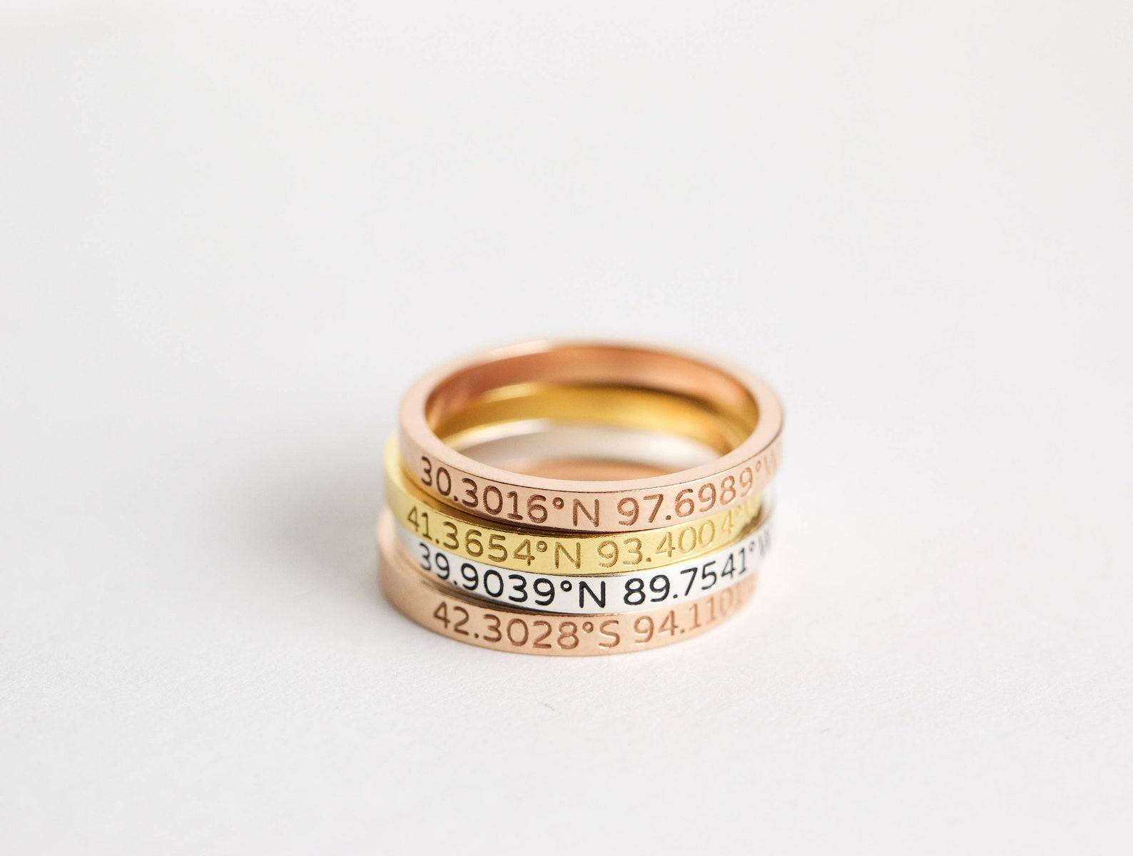 Skinny Fingerprint Ring for Mothers