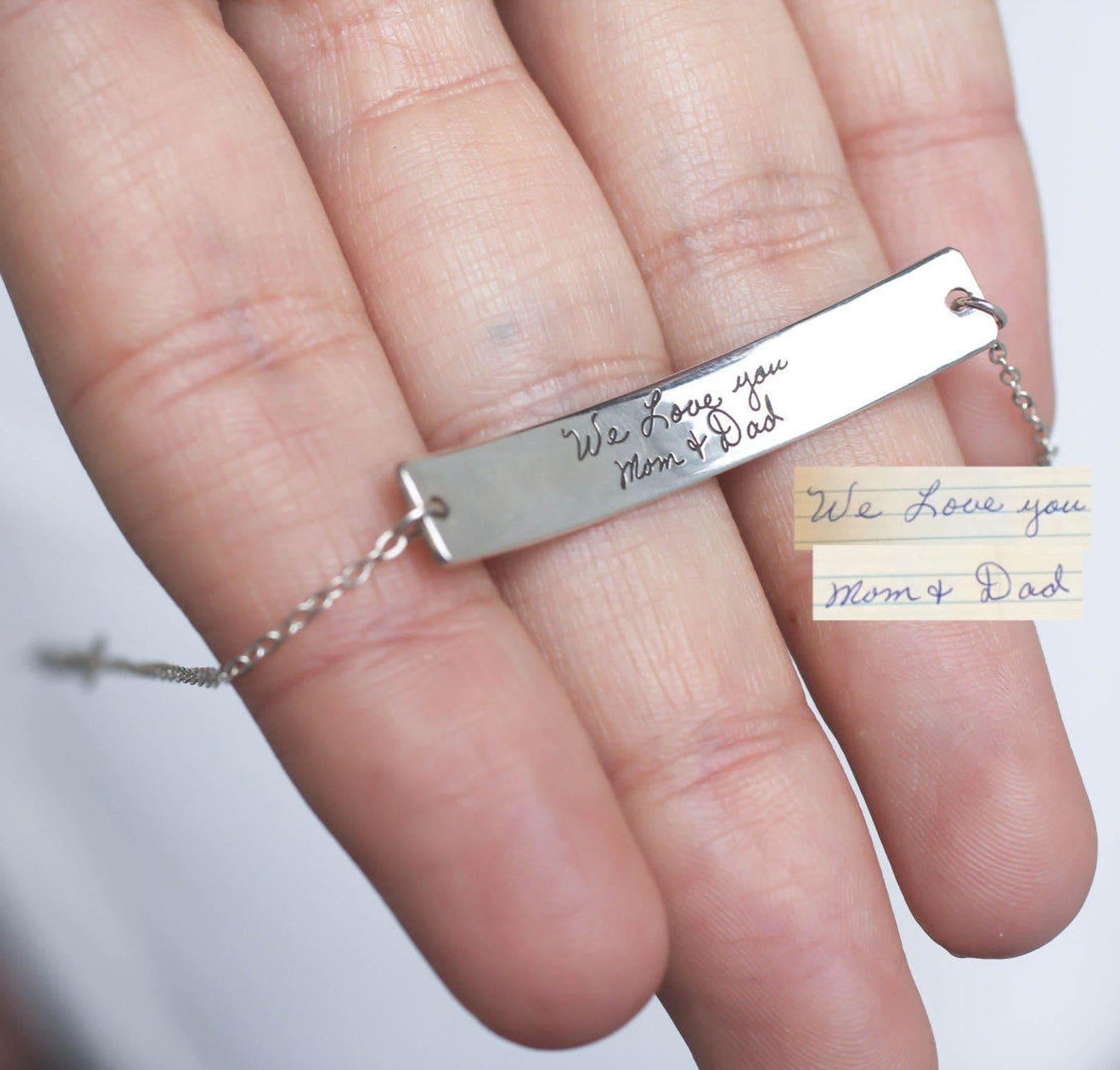 Personalized Handwriting Bar Bracelet