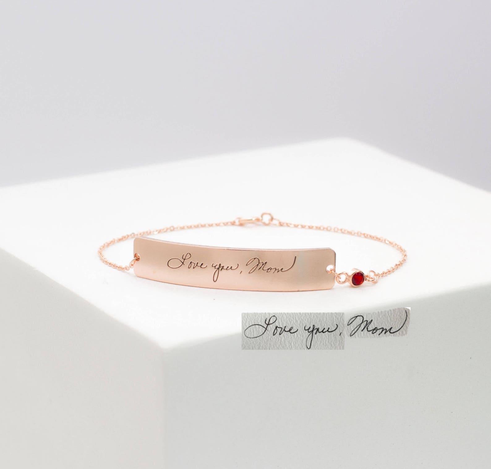 Personalized Handwriting Bar Bracelet